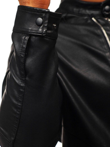 Férfi bőrdzseki fekete színben Bolf 1073