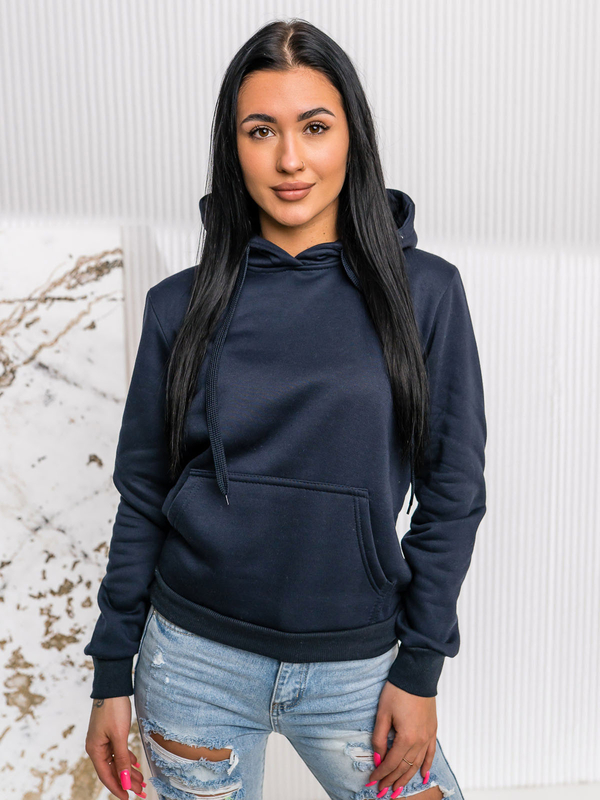 Sötétkék női kenguru pulóver Bolf W02A1