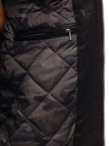 Férfi pilóta bőrdzseki fekete Bolf EX837