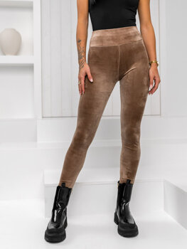 Barna bársony női leggings Bolf W5231