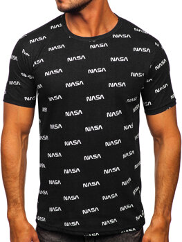 Fekete férfi t-shirt mintával Bolf 14950