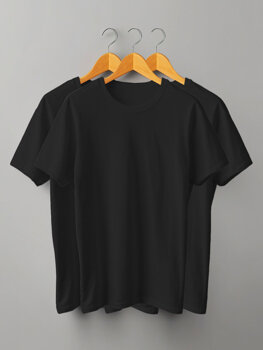 Fekete női póló minta nélkül Bolf SD211-3P 3PACK