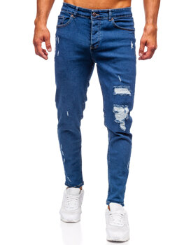 Sötétkék férfi slim fit farmer Bolf 6565