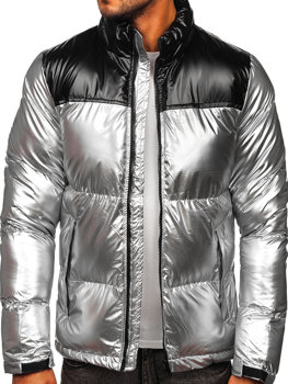 Steppelt téli férfi dzseki ezüst színben Bolf 1188