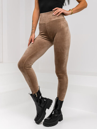 Barna bársony női leggings Bolf W5232