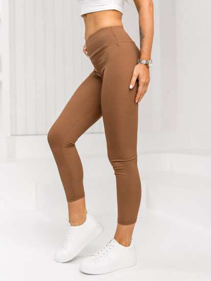 Barna bordázott női leggings Bolf W7903