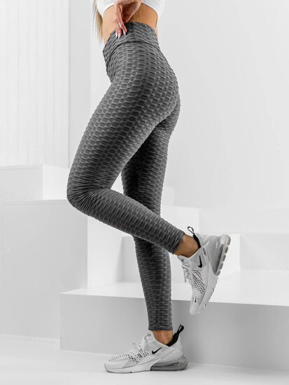 Bordázott női leggings grafit színben Bolf HL157