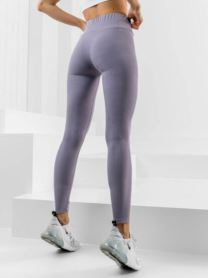 Bordázott női leggings lila színben Bolf 10376