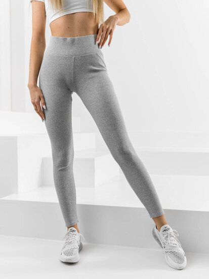 Bordázott női leggings szürke színben Bolf 10328