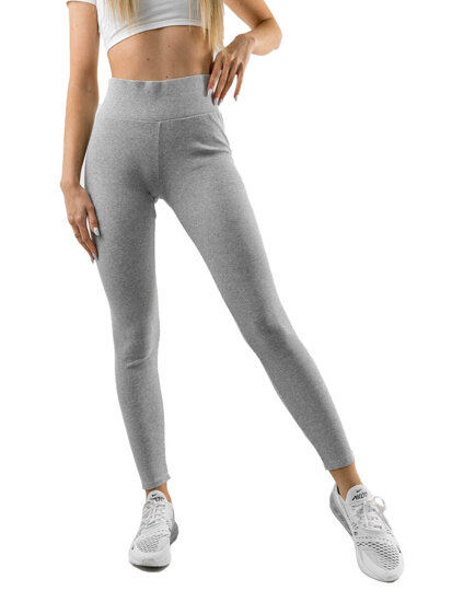 Bordázott női leggings szürke színben Bolf 10328