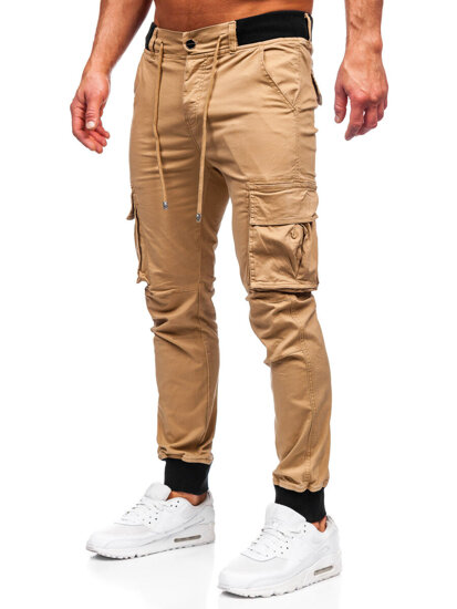 Camel színű férfi jogger oldalzsebes nadrág Bolf MP0208K