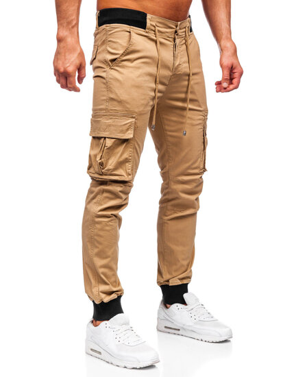 Camel színű férfi jogger oldalzsebes nadrág Bolf MP0208K