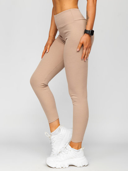 Csíkos női leggings cappuccino színben Bolf 020