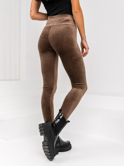 Csokoládé bársony női leggings Bolf W5232