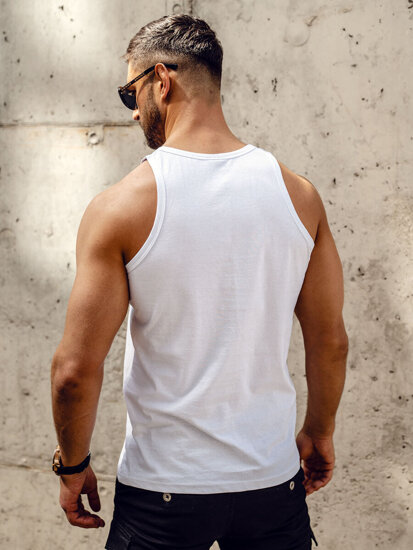 Fehér férfi tank top mintával Bolf 14842A