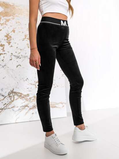 Fekete bársony női leggings Bolf W7688A1