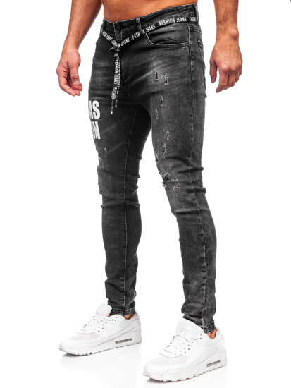 Fekete férfi slim fit farmernadrág Bolf TF277