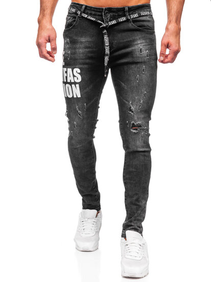 Fekete férfi slim fit farmernadrág Bolf TF277