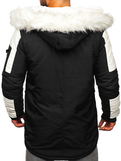 Fekete férfi téli parka Bolf JP5832