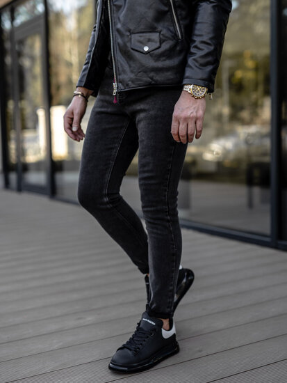 Férfi skinny fit farmernadrág fekete színben Bolf KX565-1