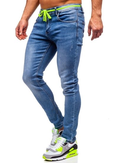 Férfi skinny fit farmernadrág gránátkék színben Bolf KX555