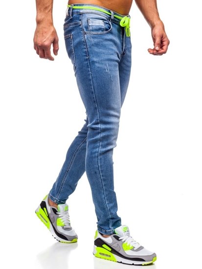 Férfi skinny fit farmernadrág gránátkék színben Bolf KX555