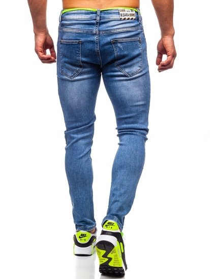 Férfi skinny fit farmernadrág gránátkék színben Bolf KX555