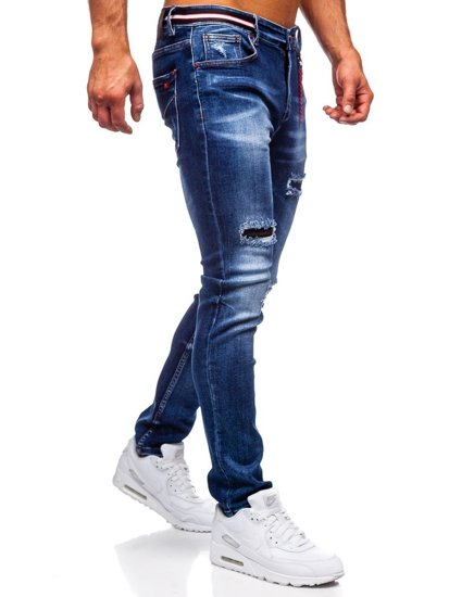 Férfi slim fit farmernadrág gránátkék színben Bolf 80033W0