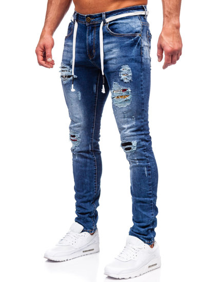 Férfi slim fit farmernadrág gránátkék színben Bolf E7789