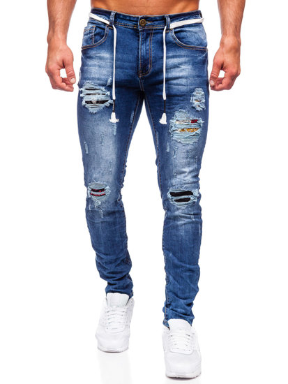 Férfi slim fit farmernadrág gránátkék színben Bolf E7789