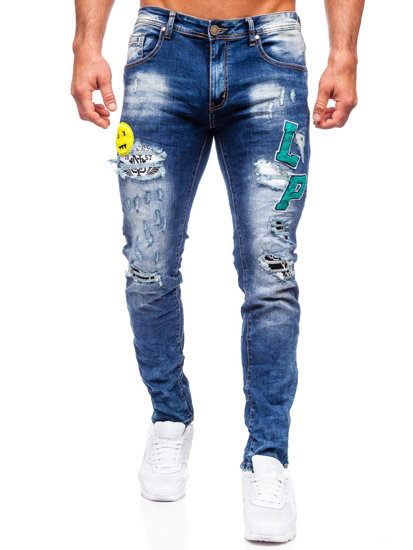 Férfi slim fit farmernadrág gránátkék színben Bolf E7860