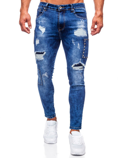 Férfi slim fit farmernadrág gránátkék színben Bolf TF249