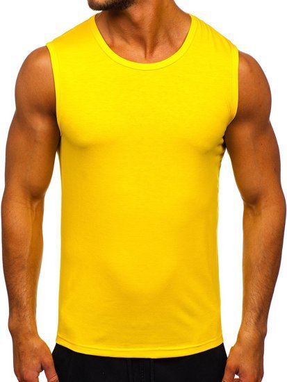 Férfi tank-top minta nélkül sárga Bolf 99001