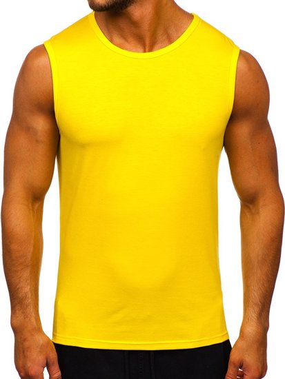 Férfi tank-top minta nélkül sárga-neon Bolf 99001