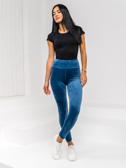 Kék bársony női leggings Bolf W5232