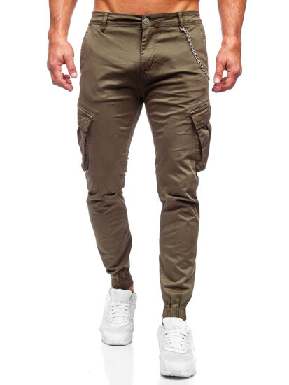 Khaki anyag férfi oldalzsebes jogger nadrág Bolf SK850