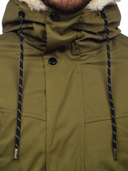 Khaki férfi téli parka kabát Bolf 5M3123