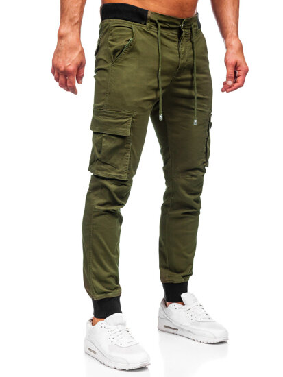 Khaki színű férfi jogger oldalzsebes nadrág Bolf MP0208MV