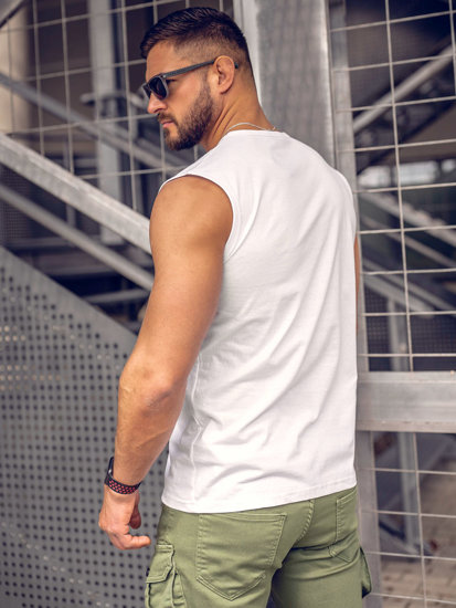 Mintás fehér férfi tank-top Bolf 14827A