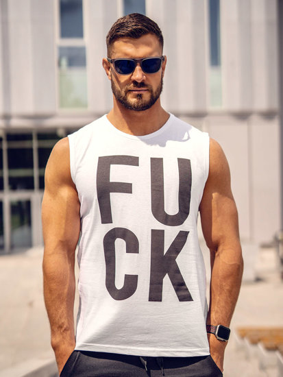 Mintás fehér színű tank-top Bolf 14820A