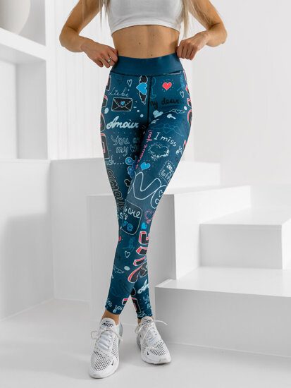 Női leggings gránátkék színben Bolf 20755