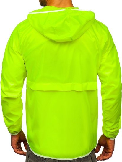 Sárga-neon színű átmeneti férfi anorak sportdzseki kapucnival BOLF 5061