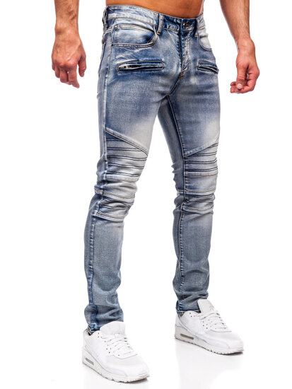 Sötétkék farmer férfi nadrág slim fit Bolf MP0094BS