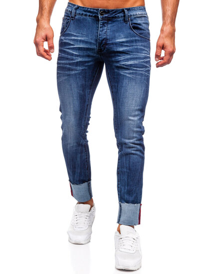 Sötétkék farmer férfi nadrág slim fit Bolf MP0106BS