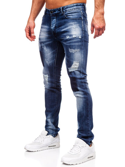 Sötétkék farmer férfi nadrág slim fit Bolf MP0113BS