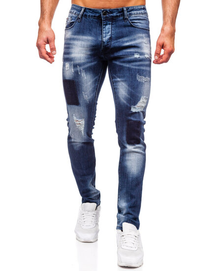 Sötétkék farmer férfi nadrág slim fit Bolf MP0113BS