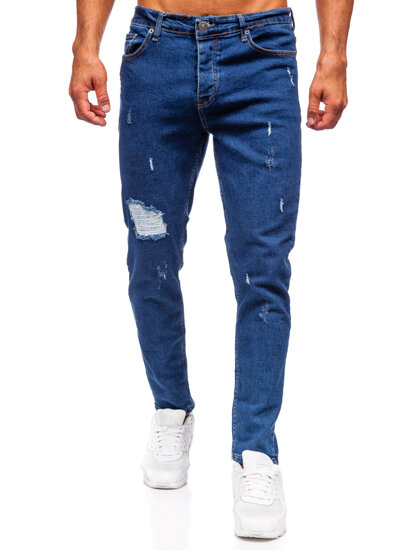 Sötétkék férfi farmernadrág slim fit Bolf 6553