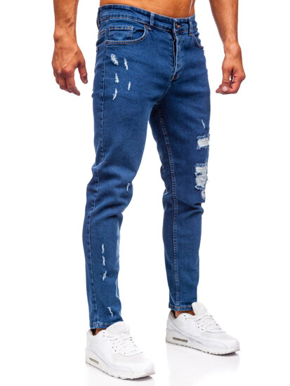 Sötétkék férfi farmernadrág slim fit Bolf 6565