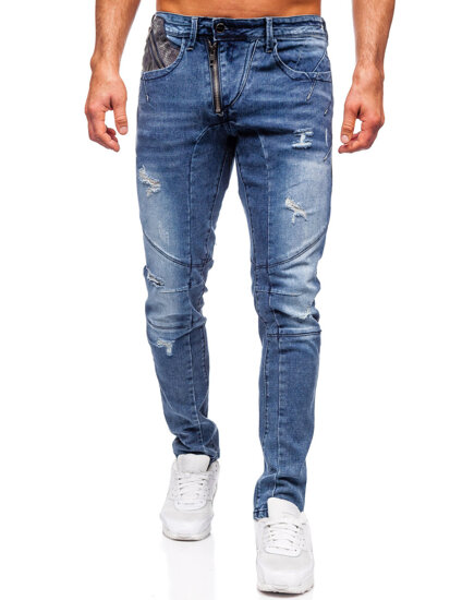 Sötétkék férfi slim fit farmer Bolf MP0045B