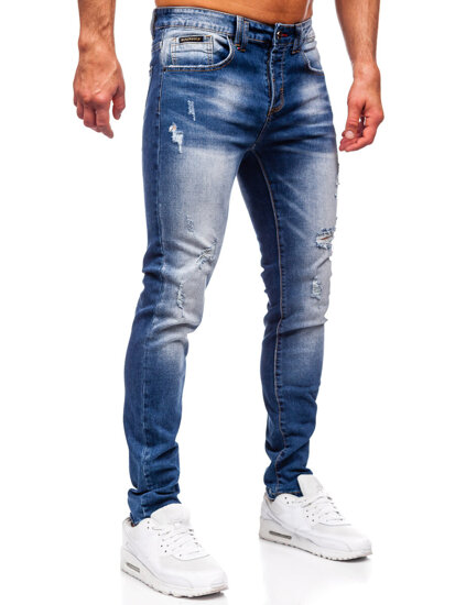 Sötétkék férfi slim fit farmer Bolf MP0134BS